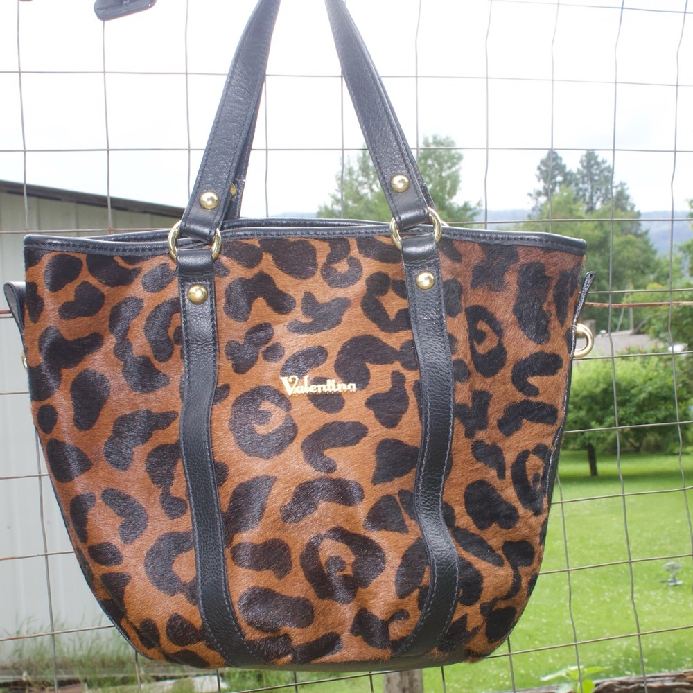 Vintage Valentina Leopard Tote